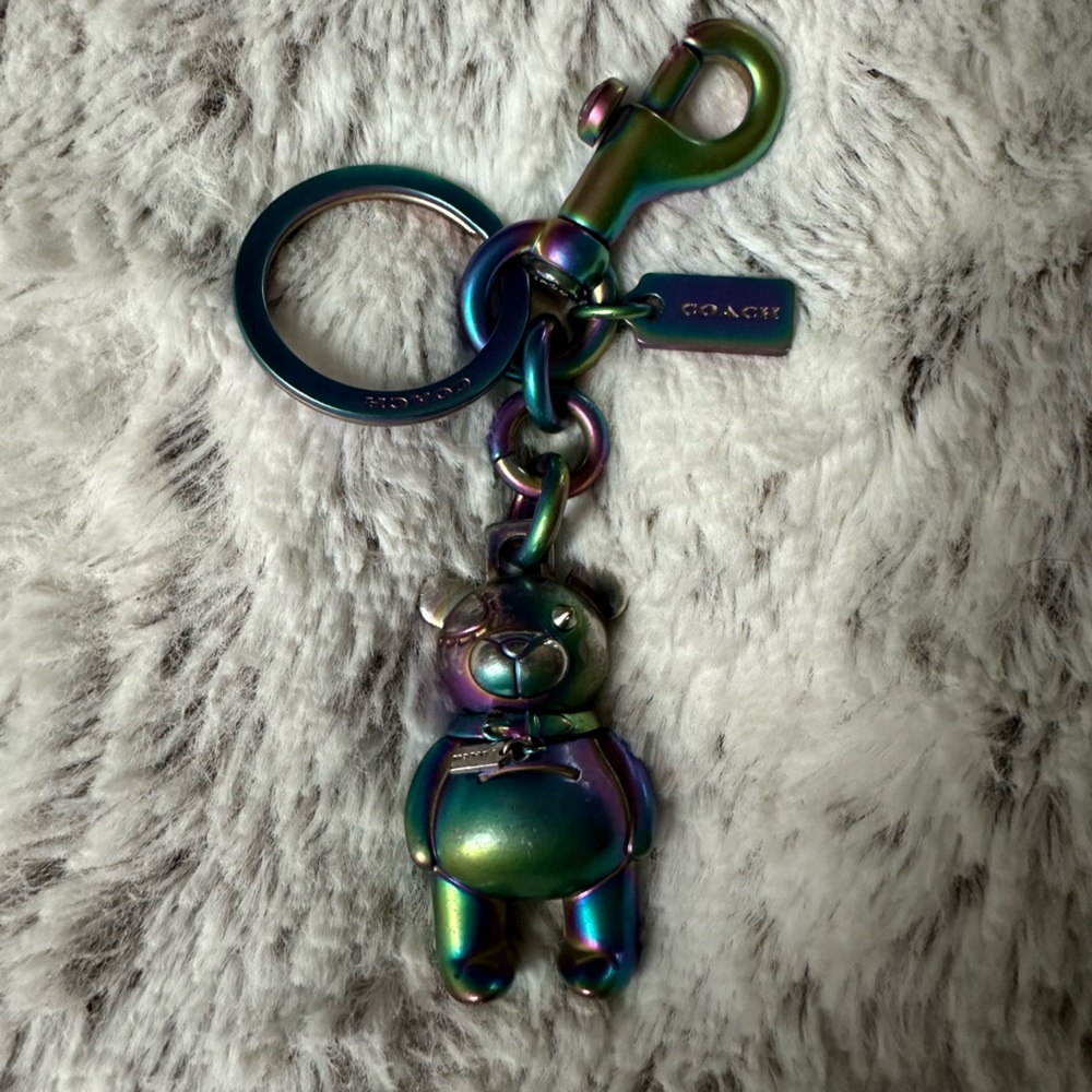 Coach Iridescent Bear Key Holder